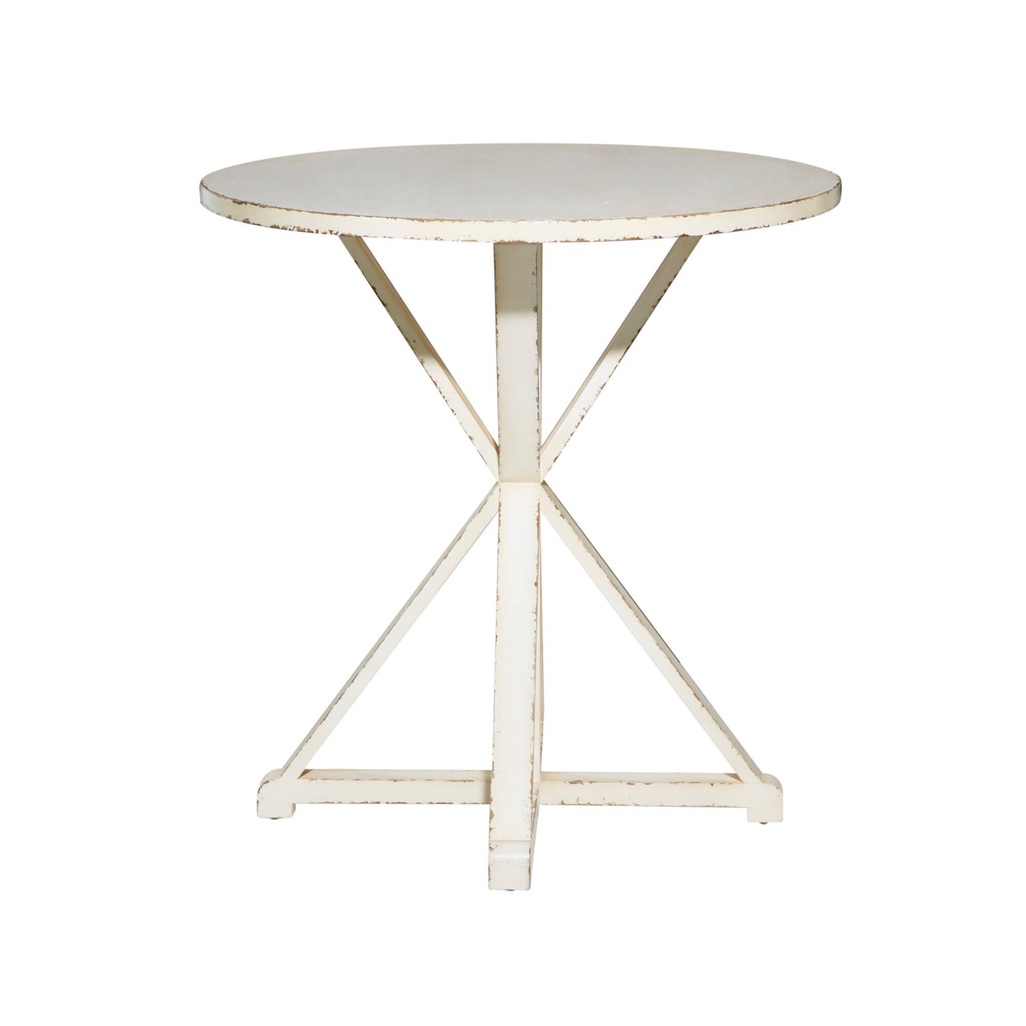 31" White Wood Farmhouse Accent Table